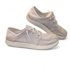 Chaco Paonia Women 8.5 Light Gray Canvas Slip On Collapsible Heel Shoe JCH109148